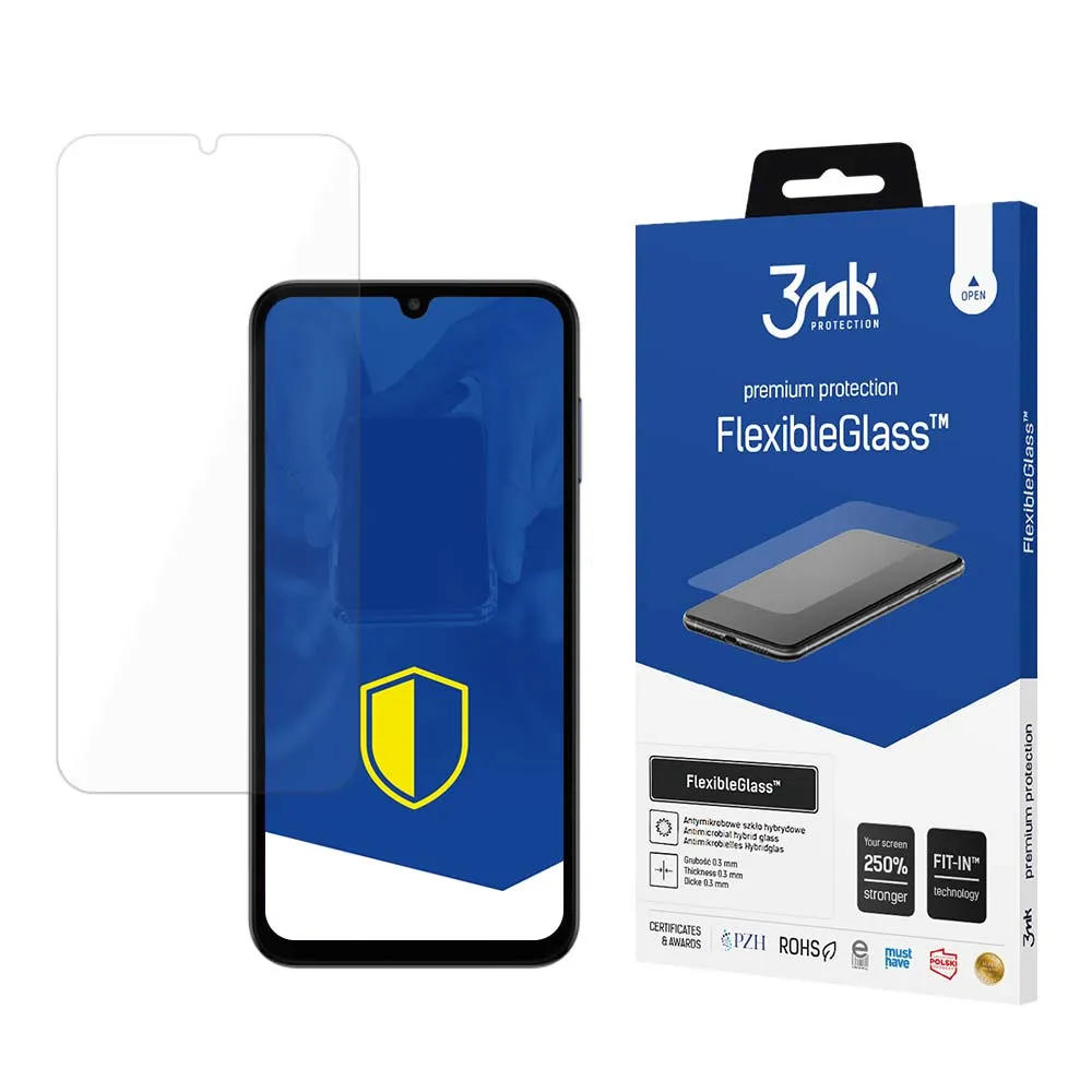 Verre hybride incassable sur Samsung Galaxy M15 5G - 3mk FlexibleGlass™