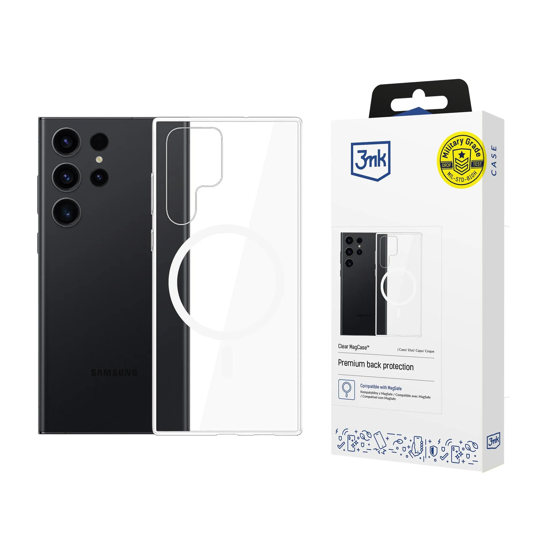 Coque pour Samsung Galaxy S23 Ultra - 3mk Clear MagCase
