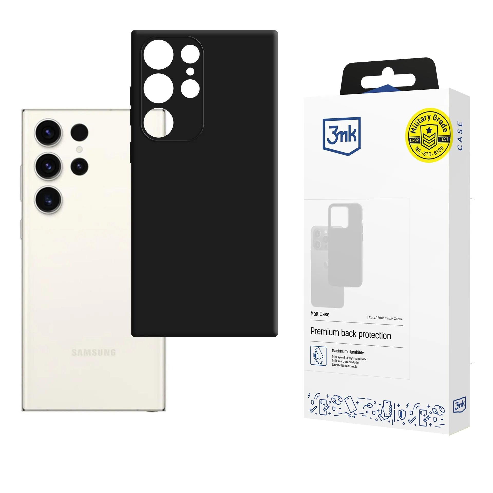 Coque pour Samsung Galaxy S23 Ultra - 3mk Matt Case Noir