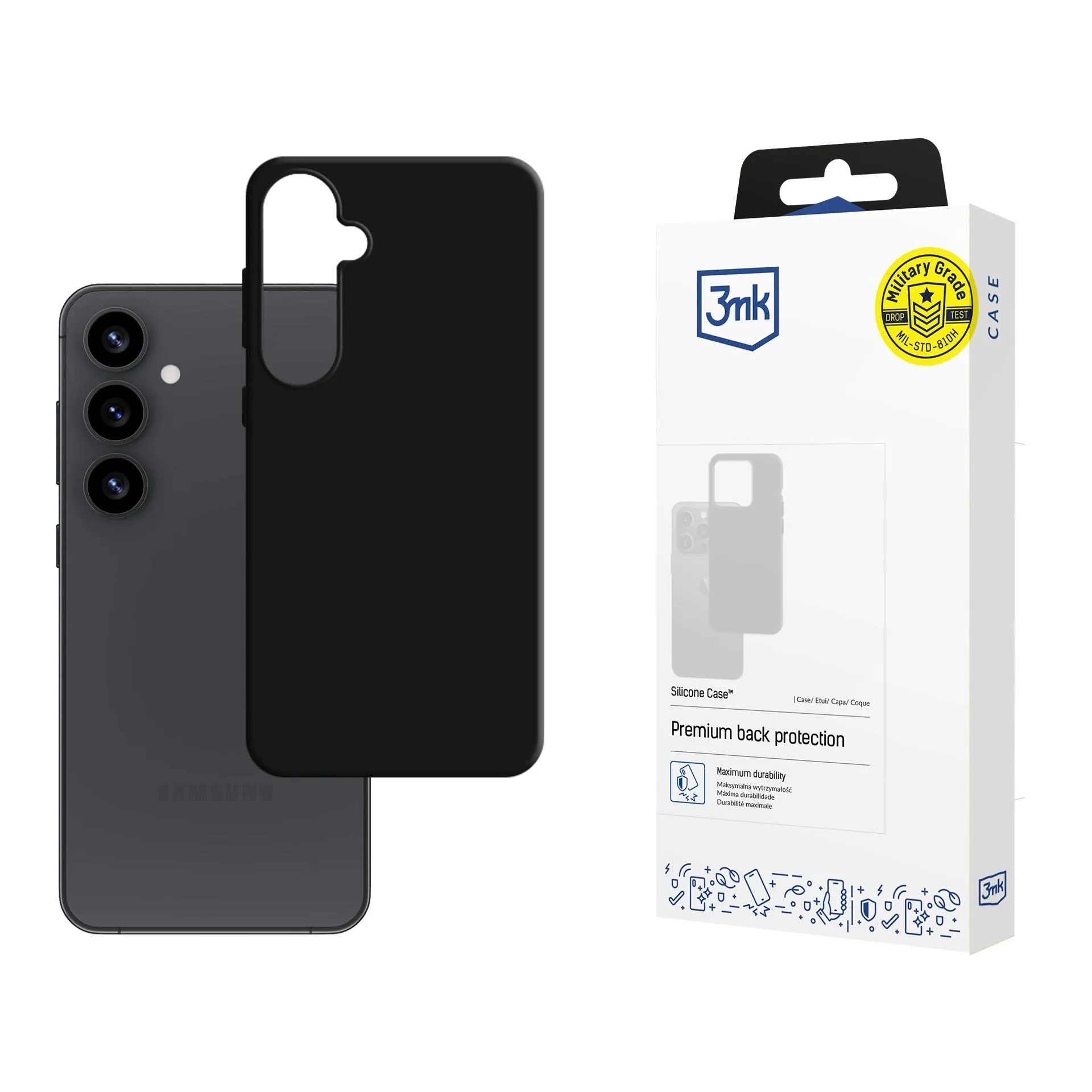 Coque pour Samsung Galaxy S25 - Etui 3mk Silicone Noir