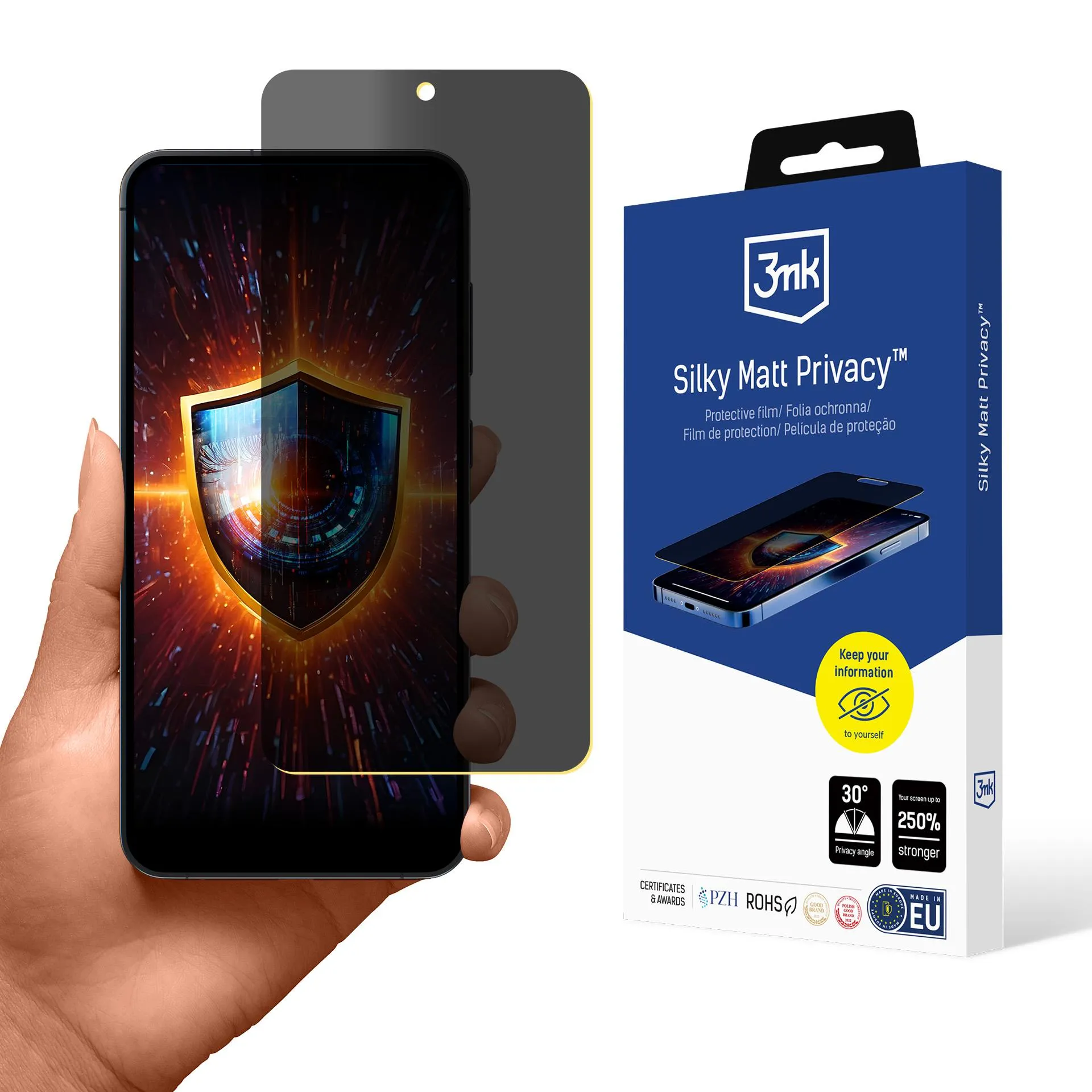 Film anti-espion pour Samsung Galaxy S25 - 3mk Silky Matt Privacy