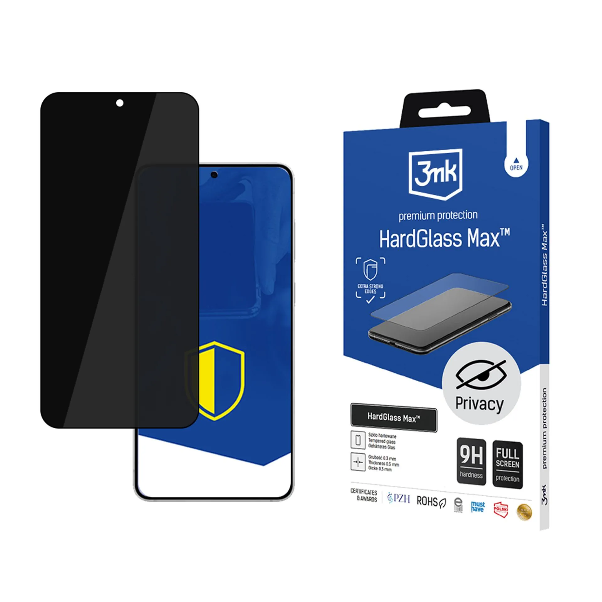 Verre anti-espion pour Samsung Galaxy S25 Edge - 3mk HardGlass Max Privacy