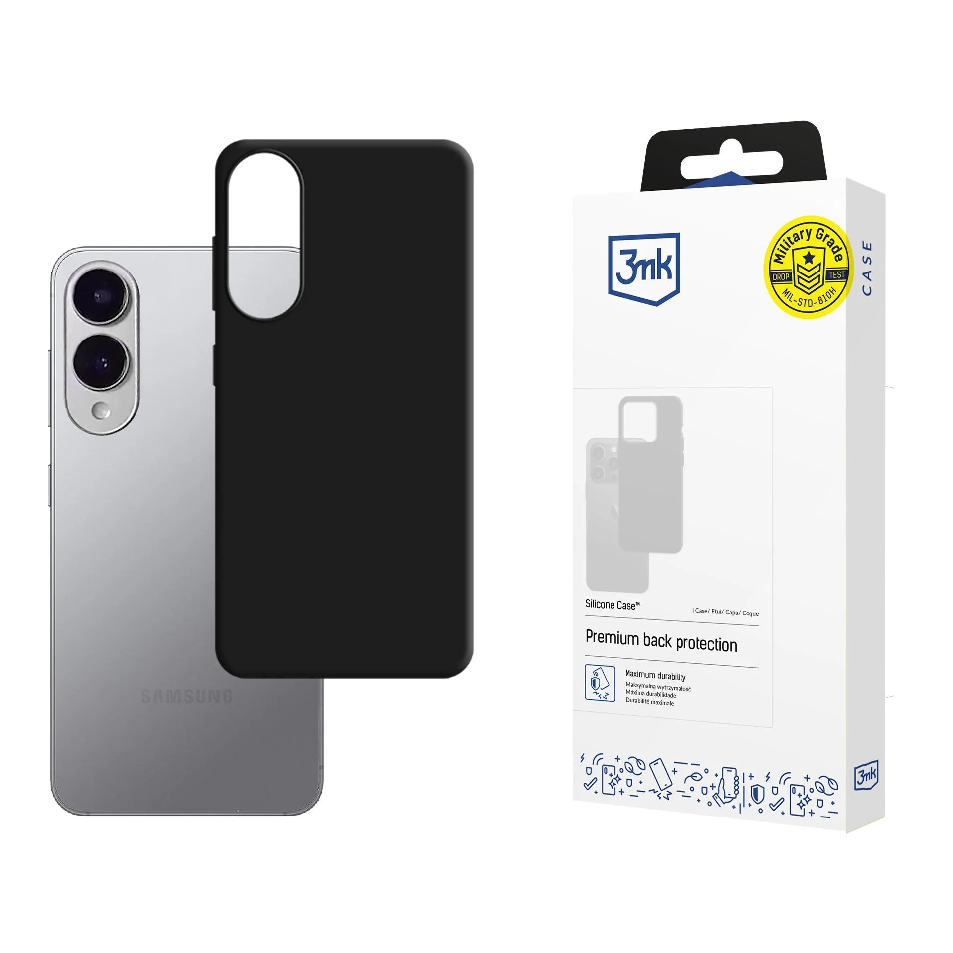 Coque pour Samsung Galaxy S25 Edge - Etui 3mk Silicone Noir