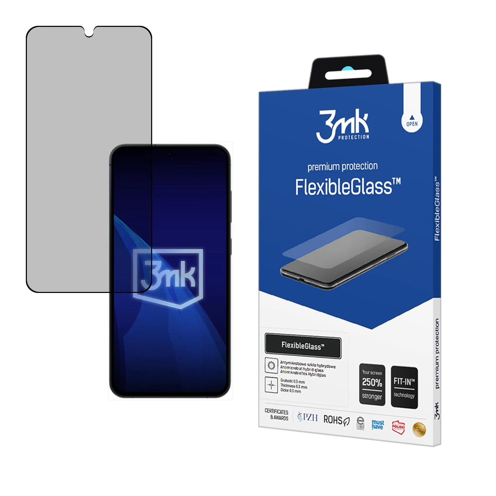 Verre hybride anti-casse pour Samsung Galaxy S25+ - 3mk FlexibleGlass™