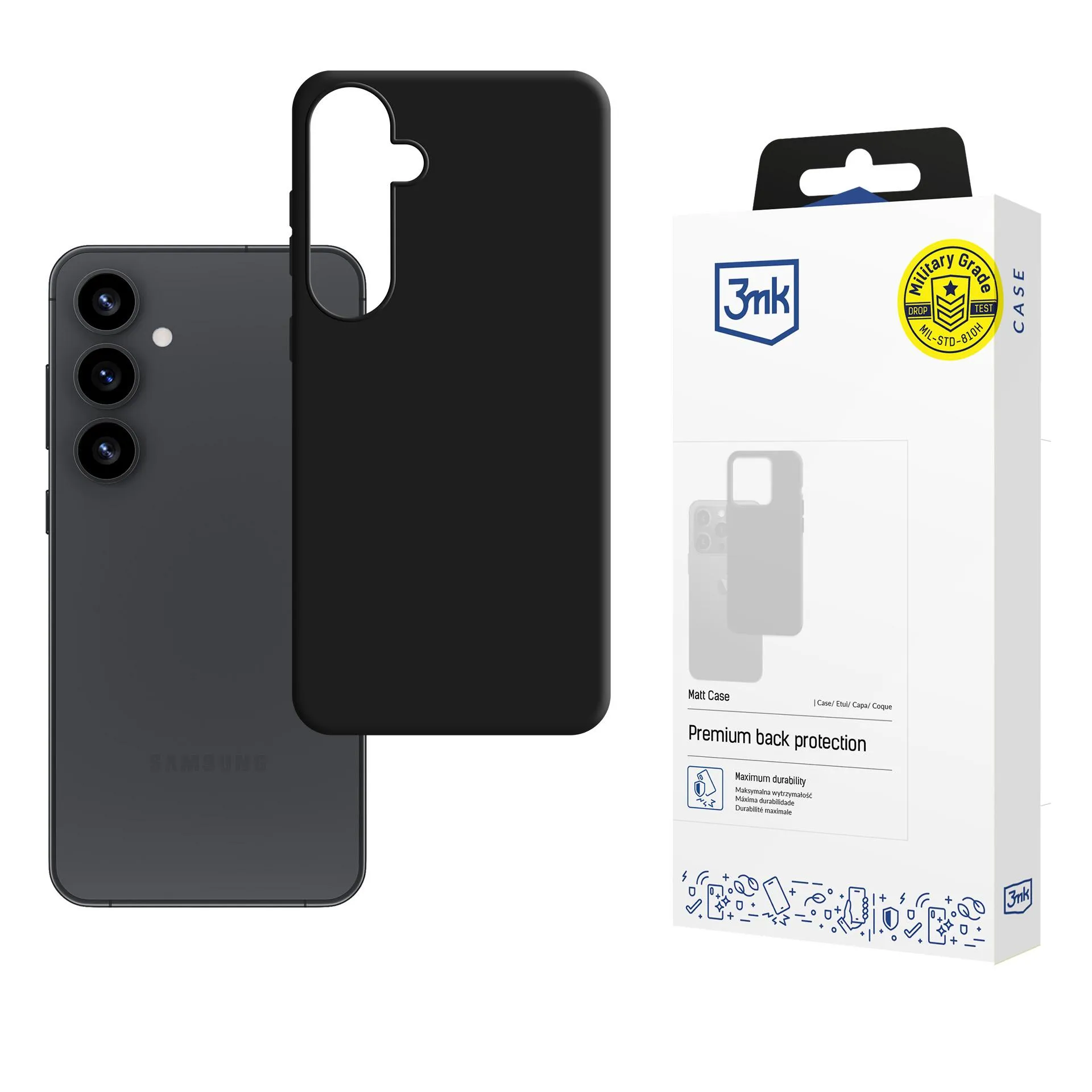 Coque pour Samsung Galaxy S25+ - 3mk Matt Case Noir