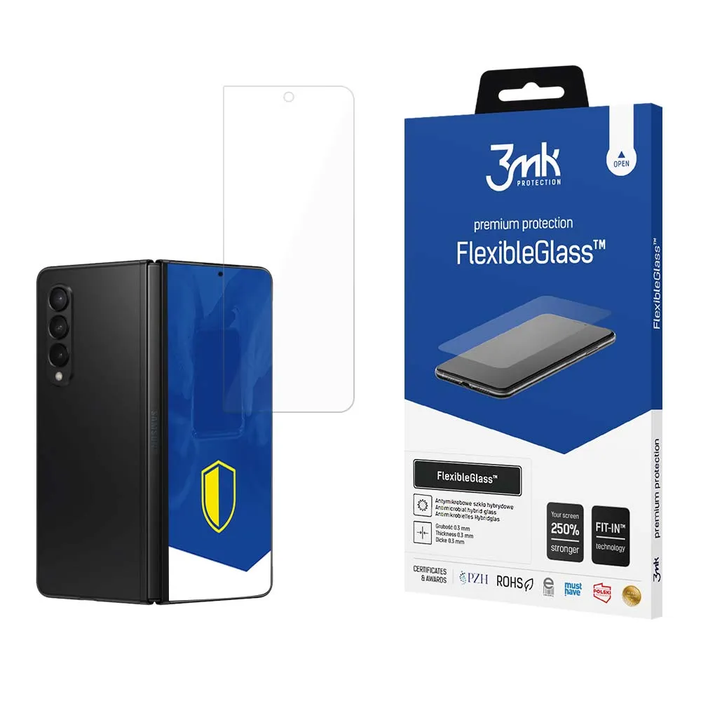 Verre hybride incassable pour Samsung Galaxy Z Fold 5 (Front) - 3mk FlexibleGlass™