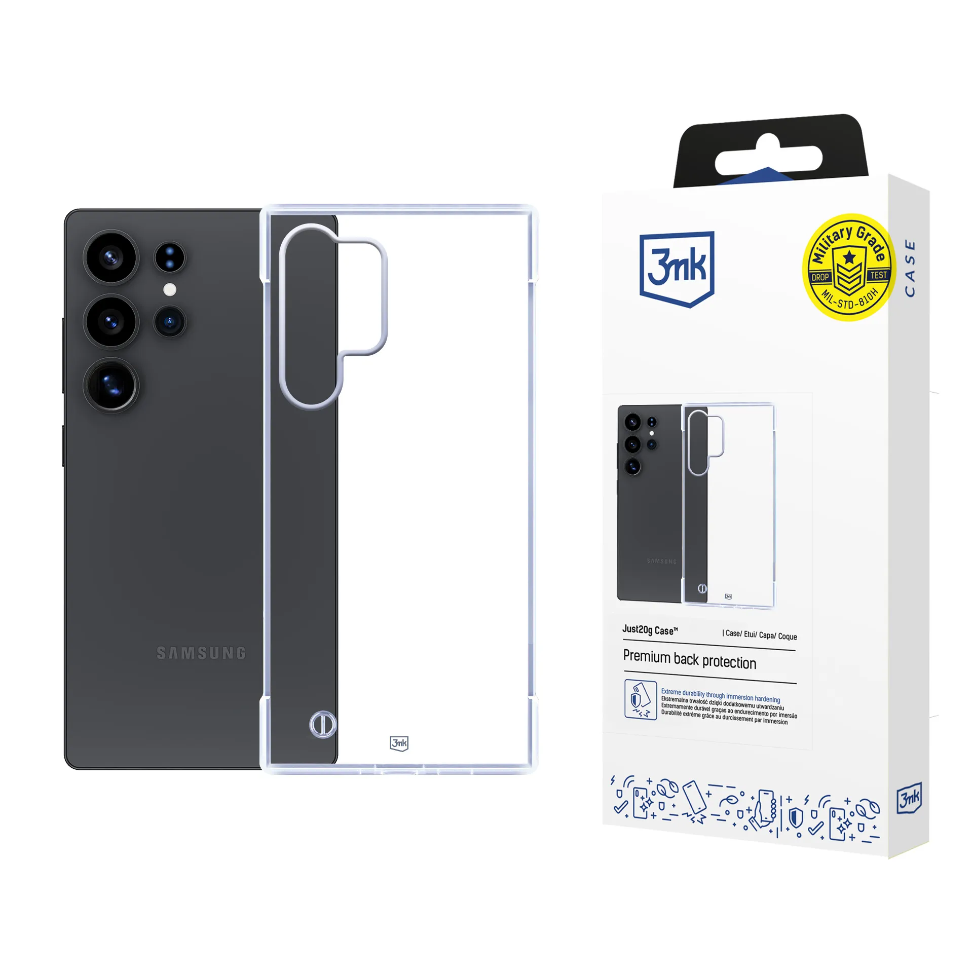 Coque ultra leg?re pour Samsung Galaxy S25 Ultra - 3mk Just20g Clear Case
