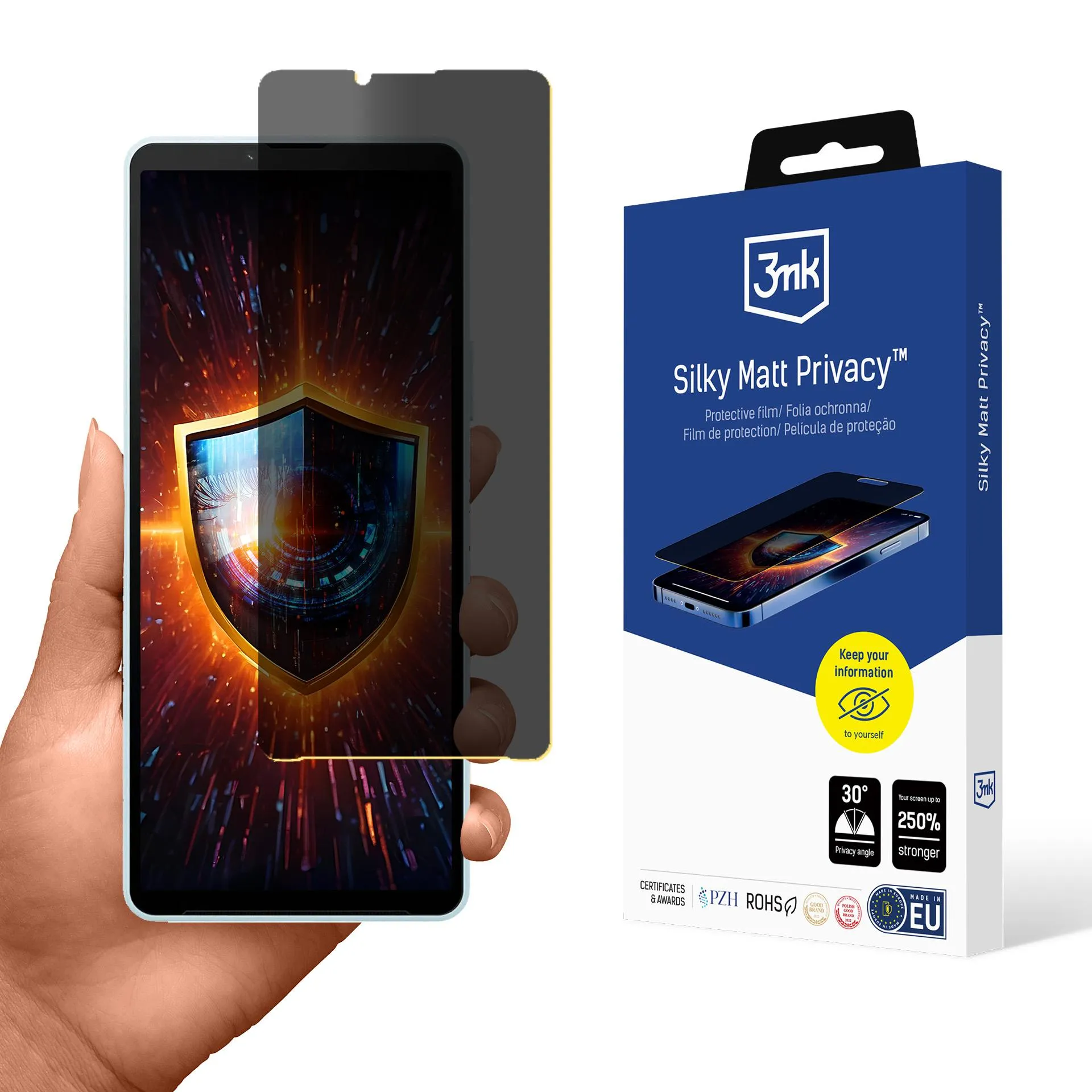 Film anti-espion pour Sony Xperia 10 VI - 3mk Silky Matt Privacy