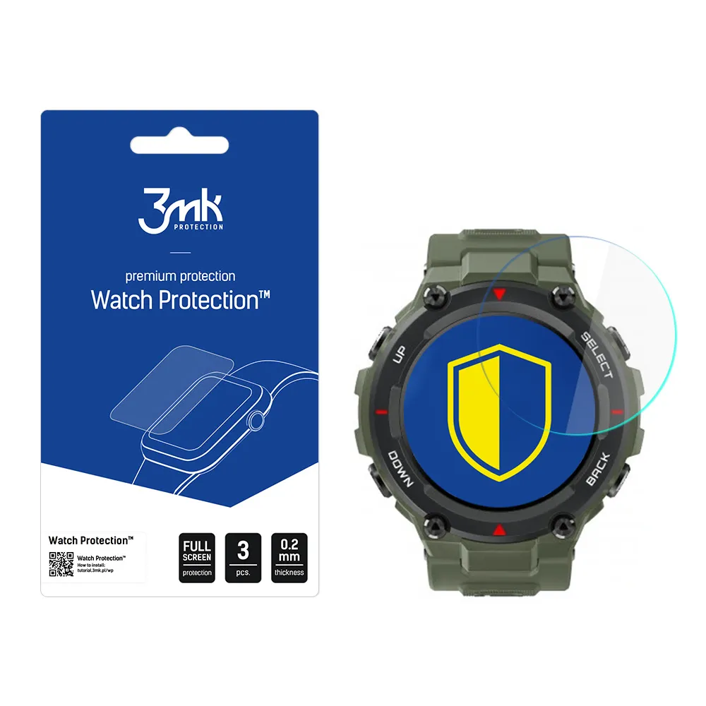 Protection d'écran en verre pour montre connectée Xiaomi Amazfit T-Rex 1.3 - 3mk Watch Protection