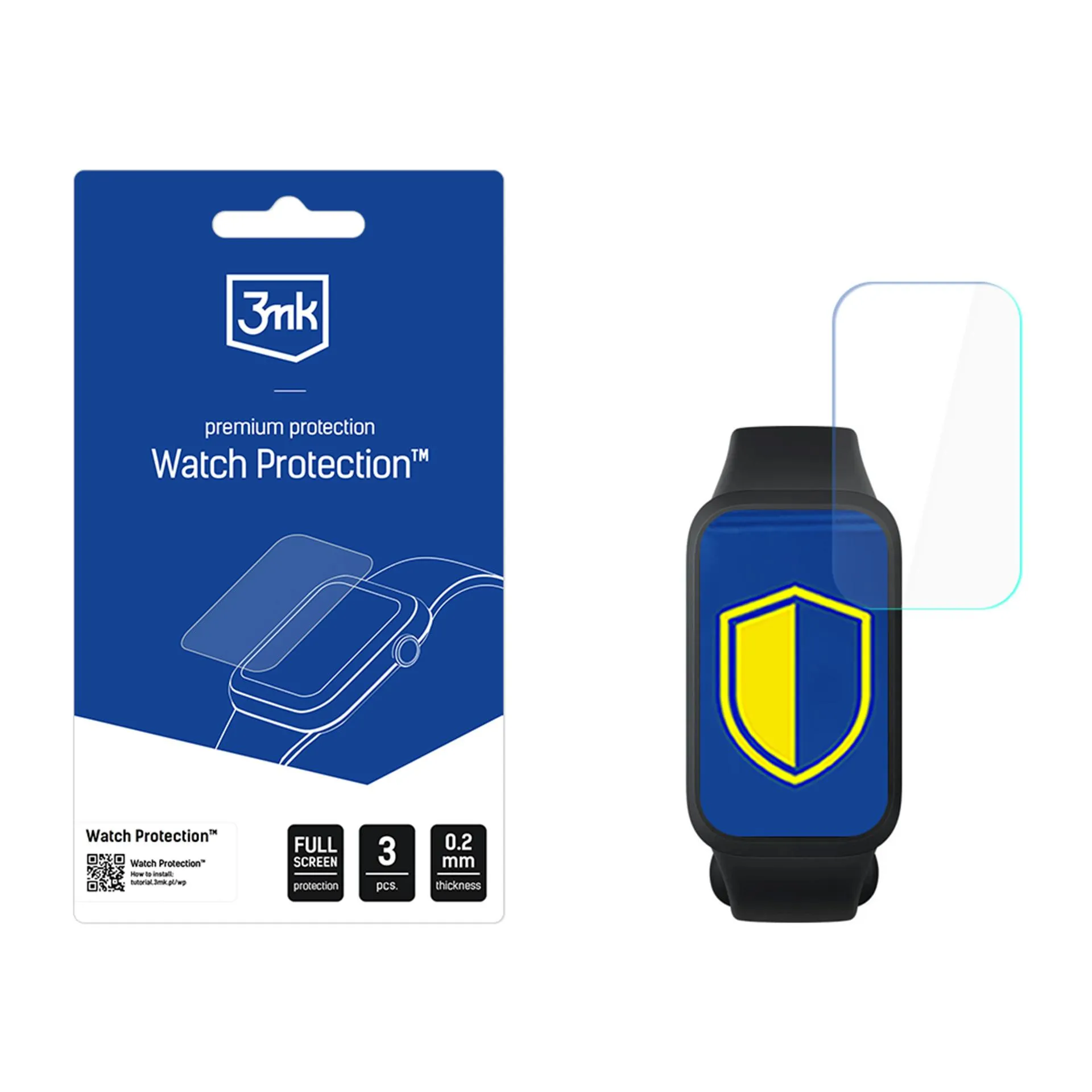 Protection d'écran en verre pour montre connectée Xiaomi Smart Band 9 Active - 3mk Watch Protection