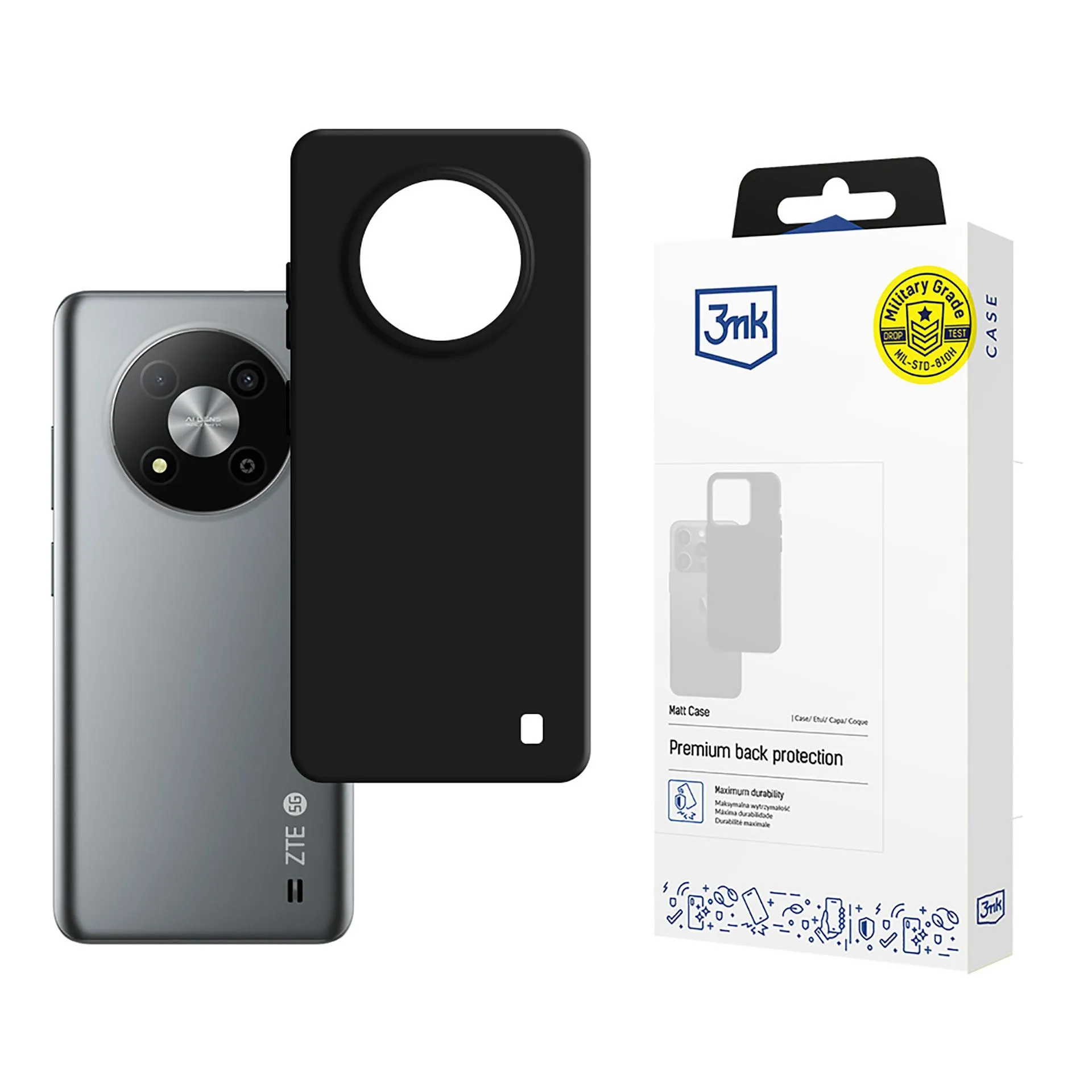 Coque pour ZTE Blade A73 4g - 3mk Matt Case Noir